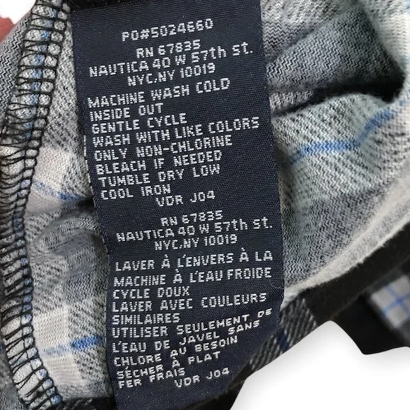 NAUTICA Pajama Top Men's Size XL Black Blue Plaid Sleepwear Extra Soft Fleece - Picture 6 of 10